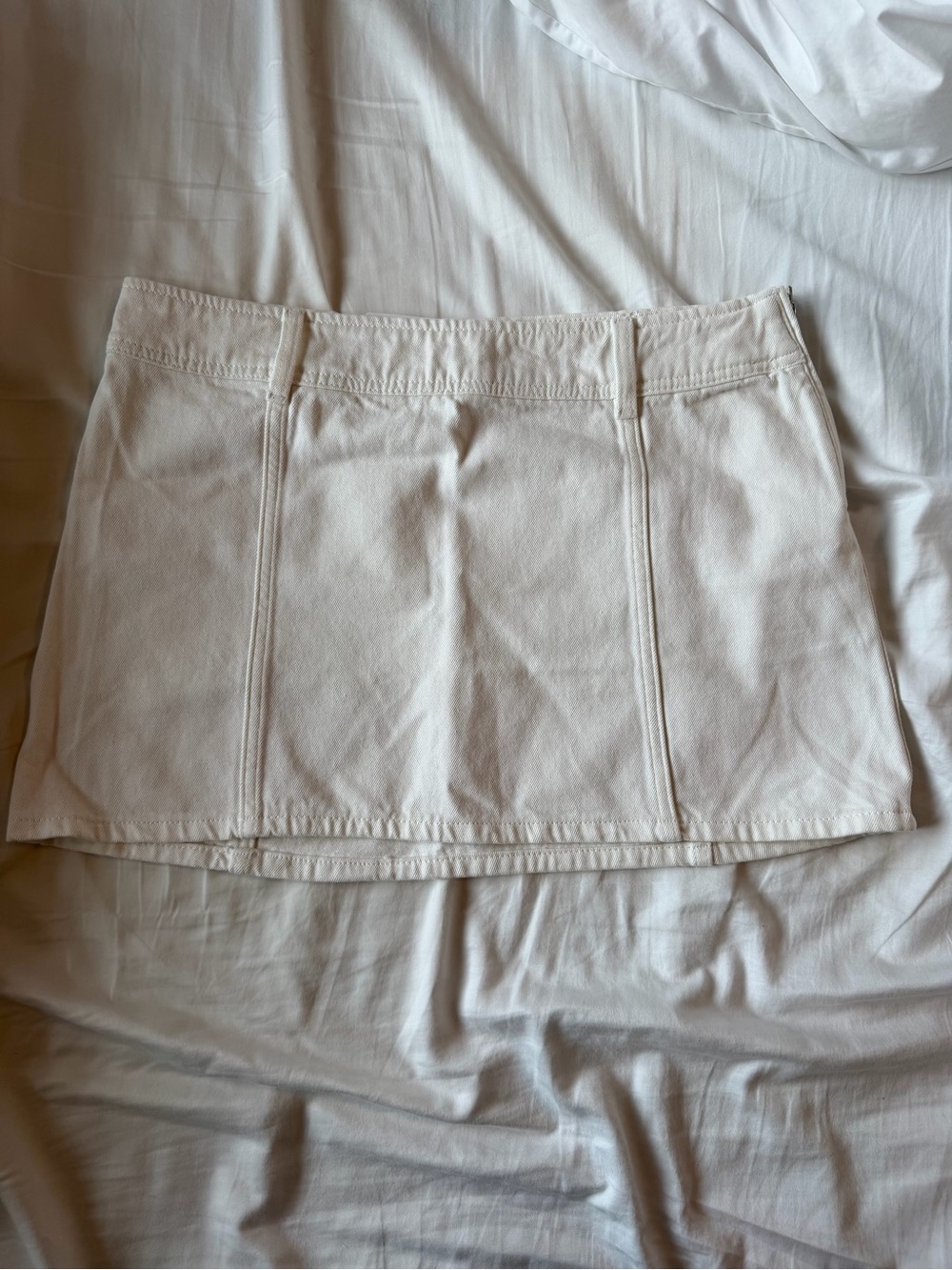 H&M White Denim Mini Skirt